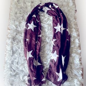H&M Burgundy Stars Scarf